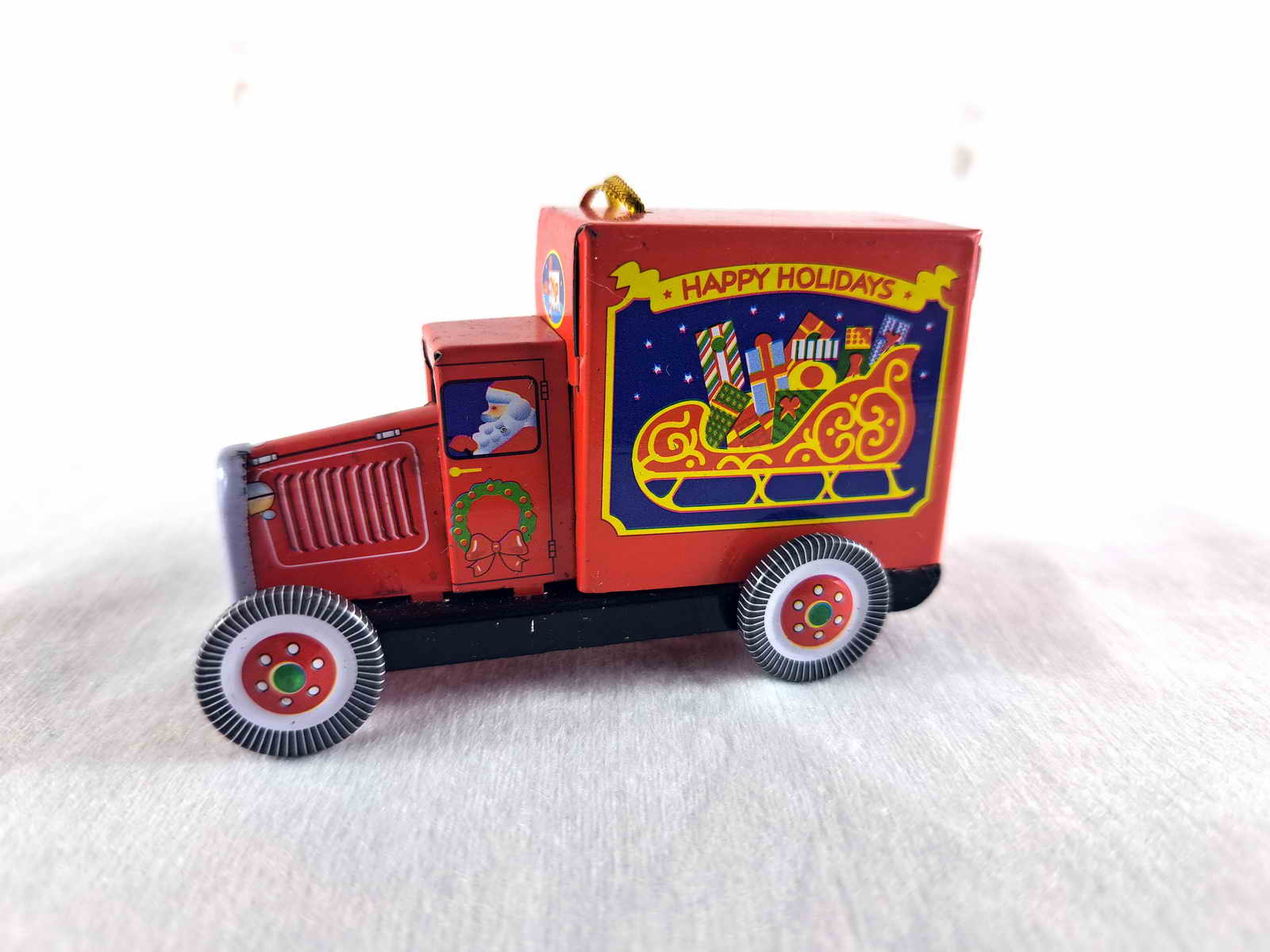 Blechspielzeug - Deko Lastwagen rot, Weihnachten