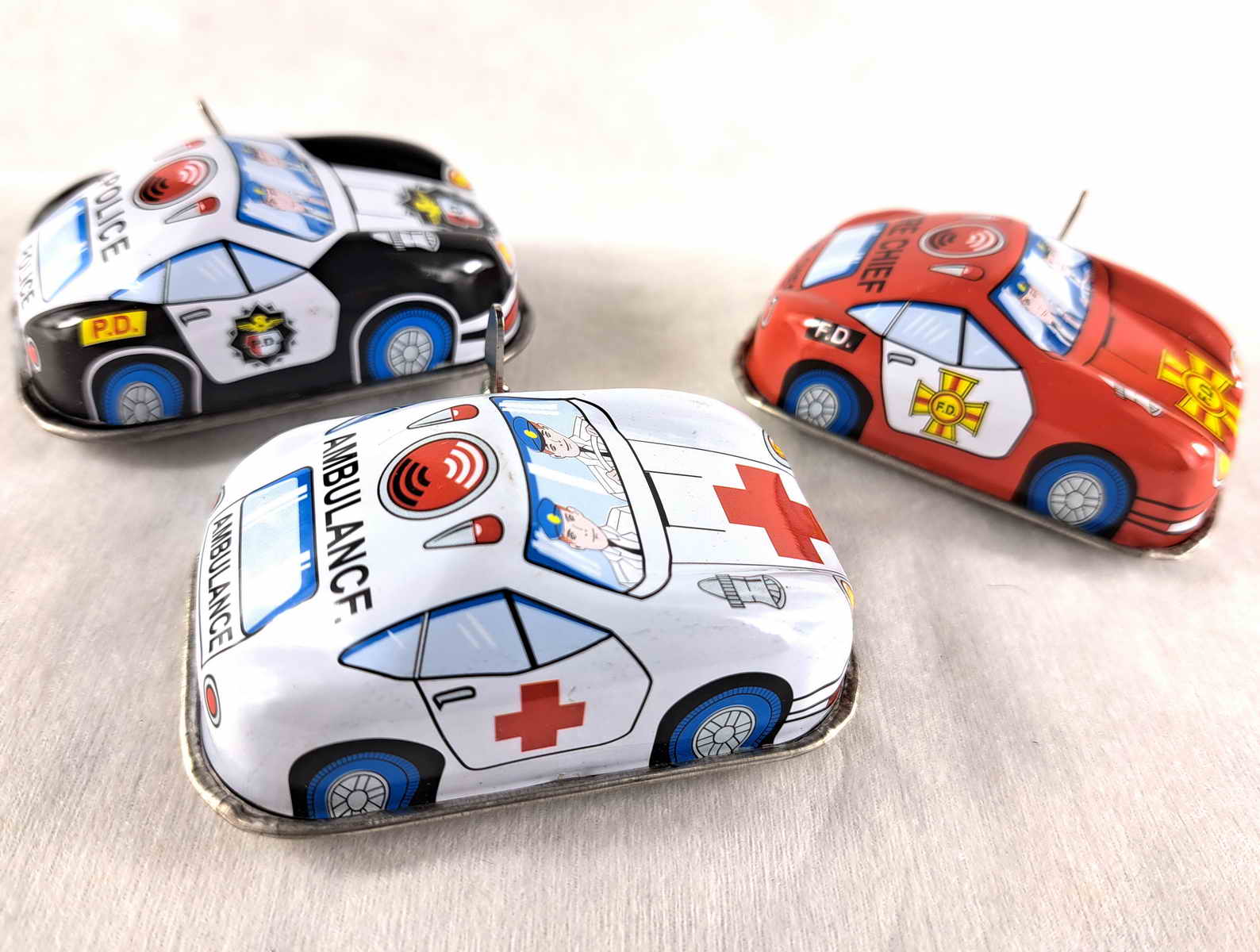 Blechspielzeug - Schlüsselautos - DBS TATI-TATA-TATU (3er Set im Karton)