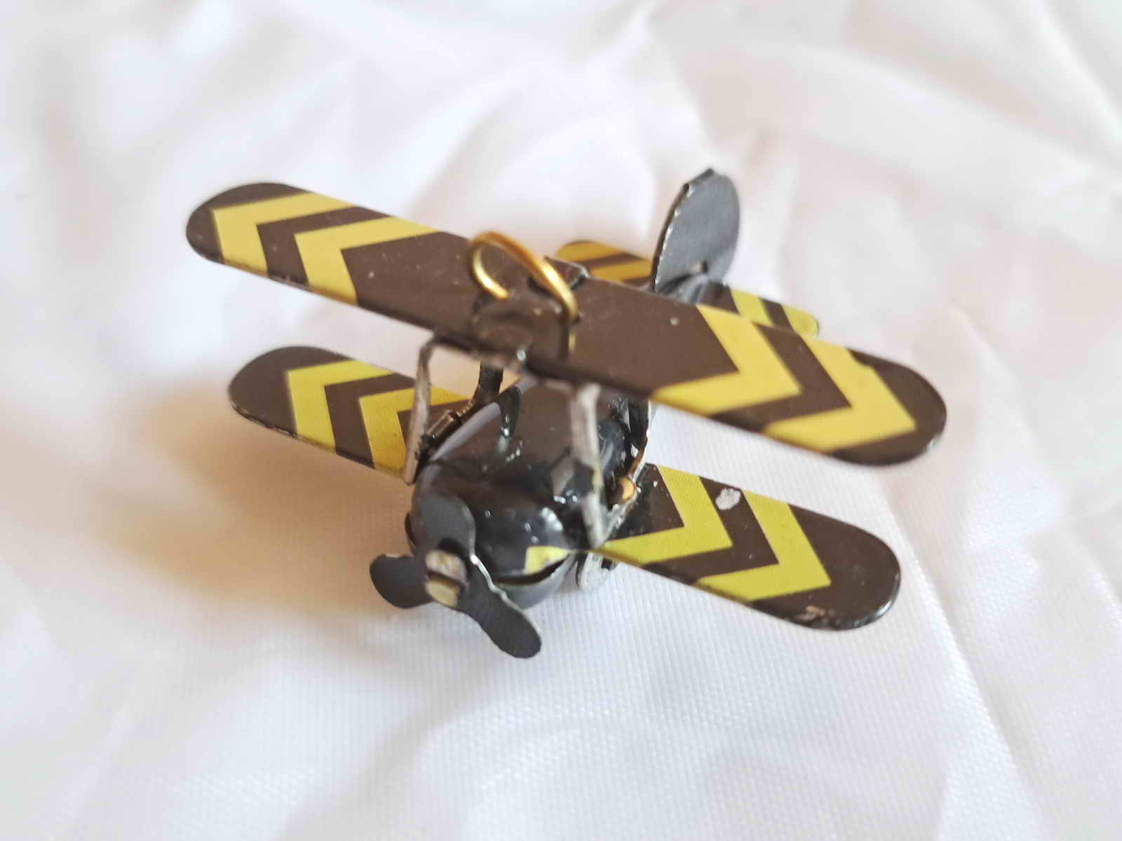 Blechspielzeug - Mini Doppeldecker Flugzeug in Schachtel