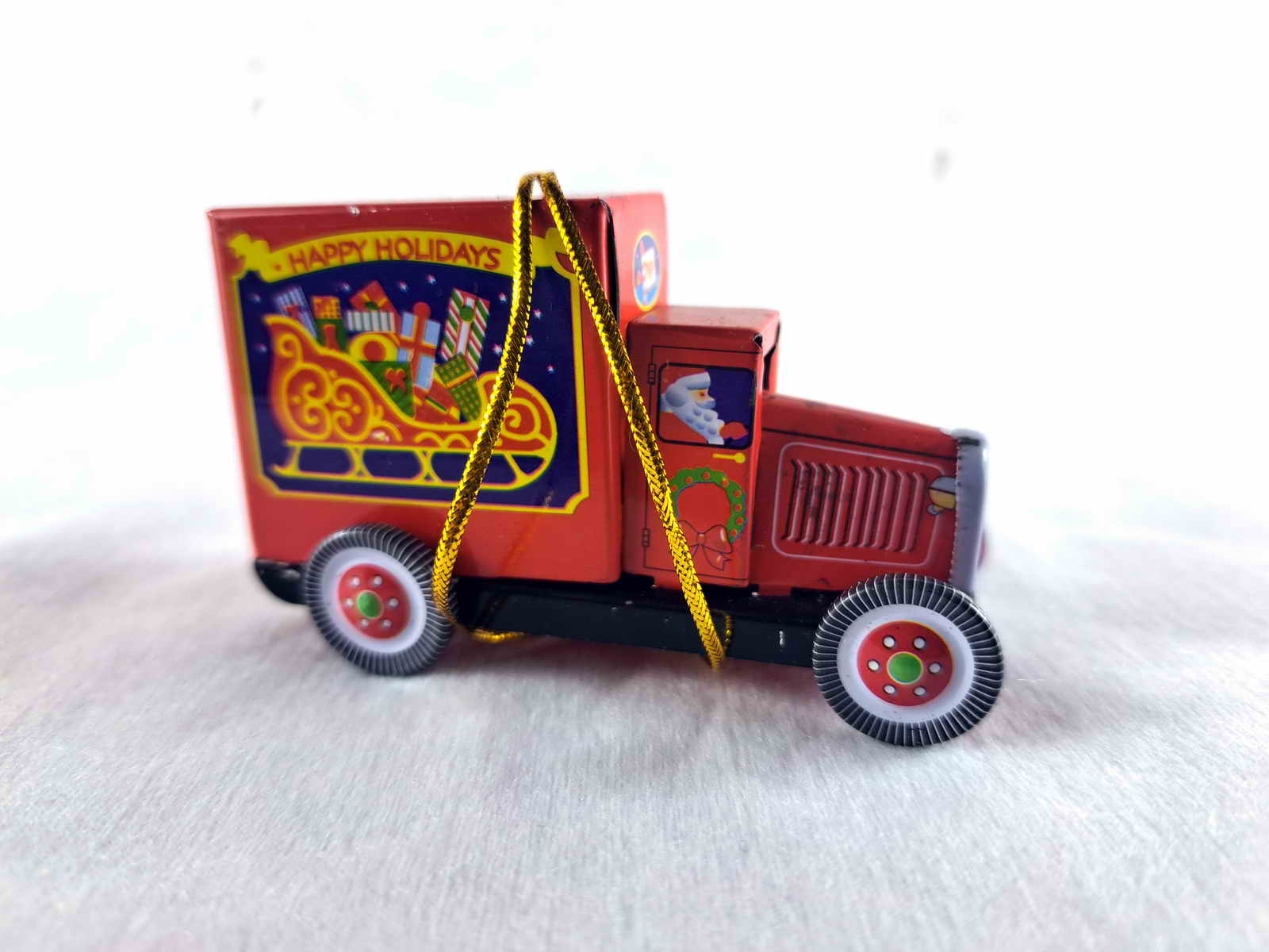 Blechspielzeug - Deko Lastwagen rot, Weihnachten