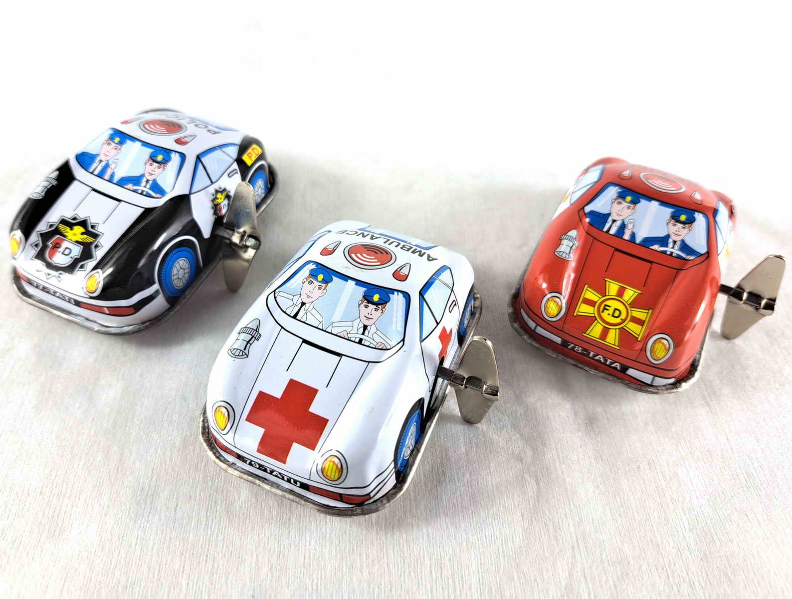 Blechspielzeug - Schlüsselautos - DBS TATI-TATA-TATU (3er Set im Karton)