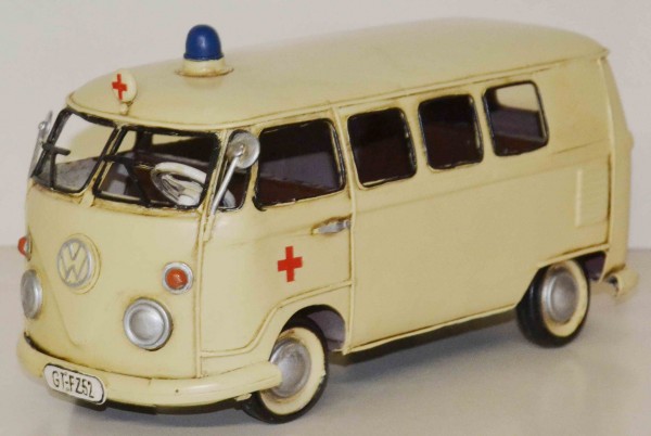Blechmodell - VW-Bus, Bulli, Krankenwagen/Ambulanz