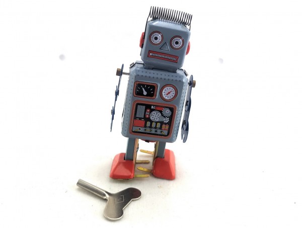 Blechspielzeug - Roboter, 12 cm blau