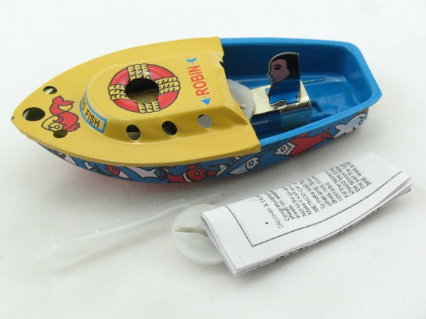 Blechspielzeug - Pop Pop Boot, Kerzenboot Robin