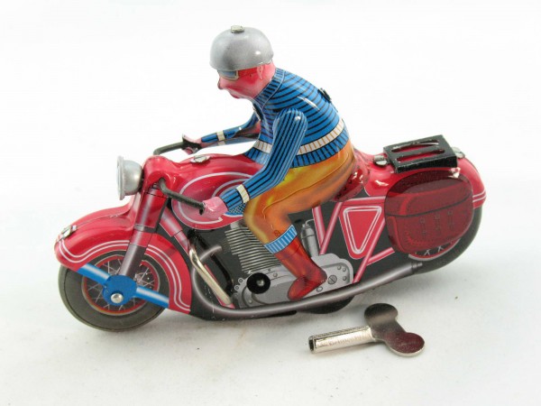 Blechspielzeug - Motorrad solo rot, TCO Nachbau