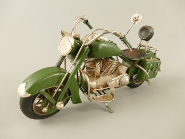 Blechmodell - Motorrad USA Oldtimer, grün, 28 cm