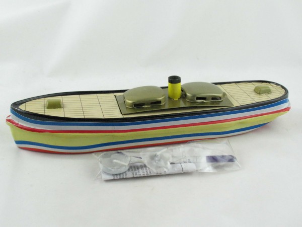 Blechspielzeug - Kerzenboot, Pop Pop Boat, Dampfboot Kanalschlepper