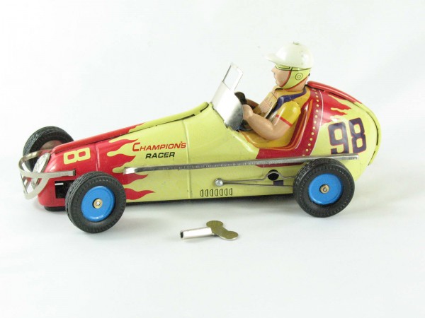 Blechspielzeug - Auto Champion Racer #98, 23cm gelb/rot
