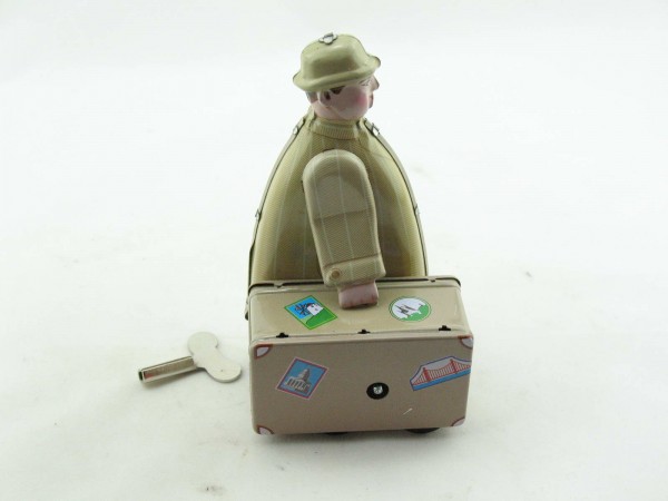 Blechspielzeug - Mann mit Koffer - Messemann mit Hut